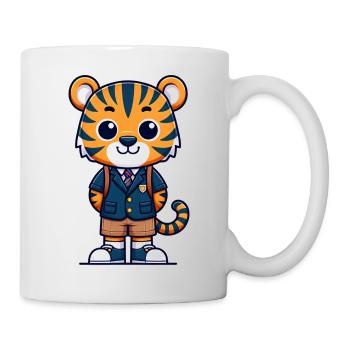 Cute Schoolboy Tiger - Mug - white - Right