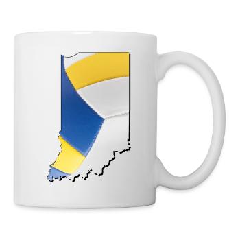 Real Volleyball in the Indiana State Map - Mug - white - Right