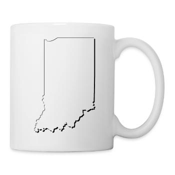 Indiana State map as an outline - Mug - white - Right