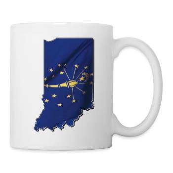 Indiana State Flag in Indiana State Map - Mug - white - Right