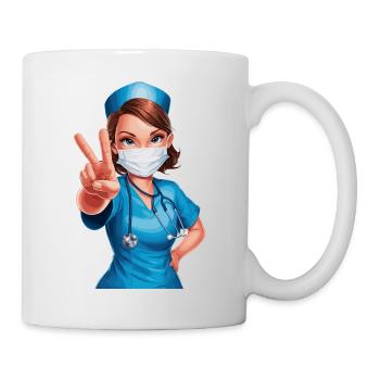 Lustige Krankenschwester mit Humor - Tasse - Weiß - Rechts