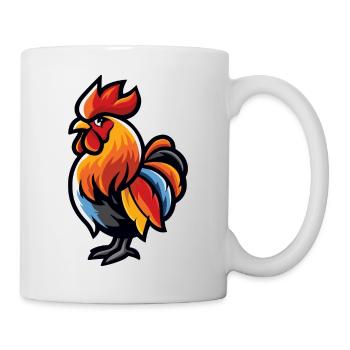 Hahn Comic - Tasse - Weiß - Rechts