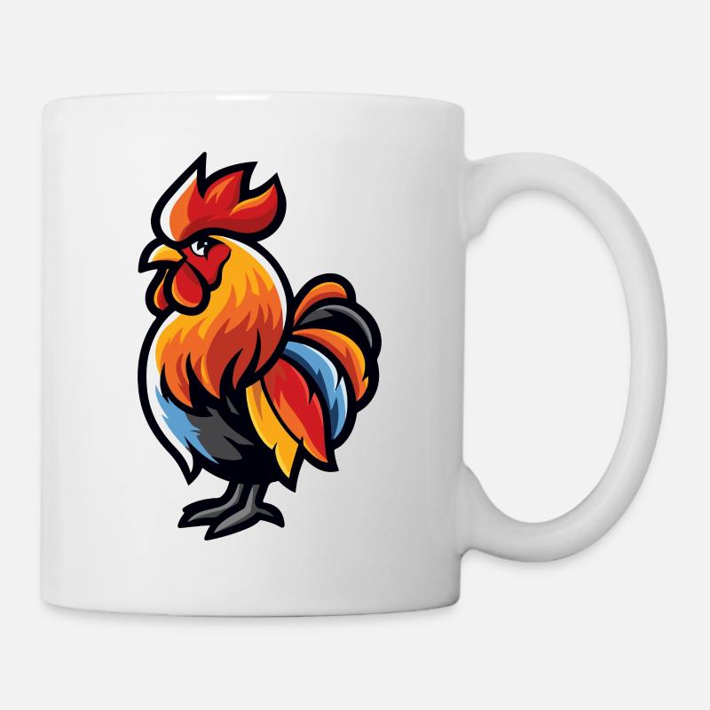 Hahn Comic - Tasse - Weiß