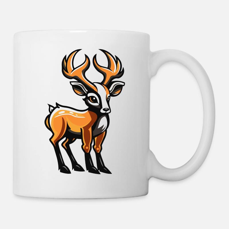 Hirsch Comic - Tasse - Weiß