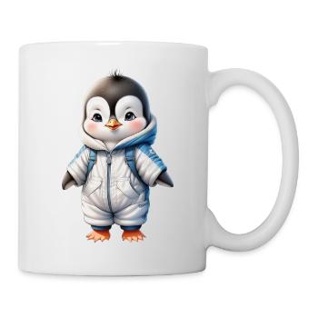 Hiver Mignon Pingouin Retour à l’école - Mug blanc - blanc - Droite