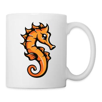 Seepferd Comic - Tasse - Weiß - Rechts