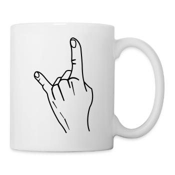 rock hand - Tasse - Weiß - Rechts
