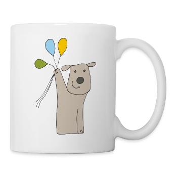 Dog with balloons - Mug - white - Right