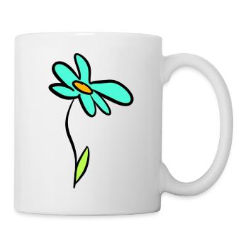 Happy flower illustration handmade - Mug - white - Right