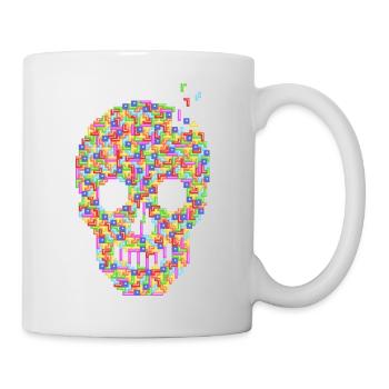 Schädel - ohne Umriss - Tasse - Weiß - Rechts