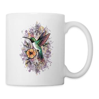 Bunter Kolibri Vogel für Ornithologe - Tasse - Weiß - Rechts