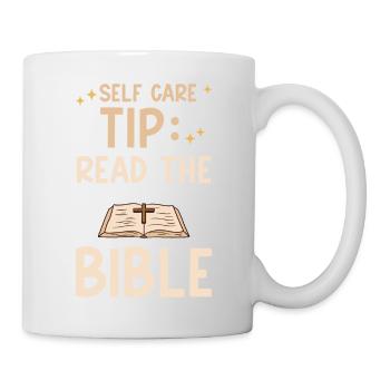 Self Care Tip Read The Bible 4 - Tasse - Weiß - Rechts