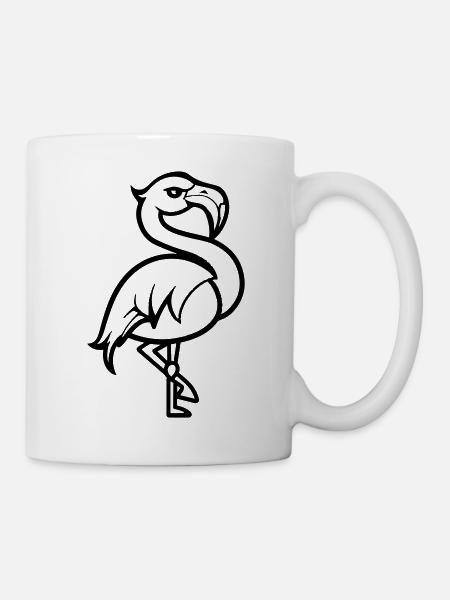 flamingo comic - Tasse - Weiß