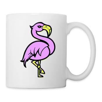 Bande dessinée Flamingo - Mug blanc - blanc - Droite