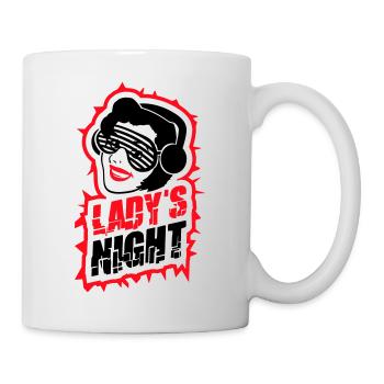 Ladies Night Fun Retro DJ Woman Face Girls Evening - Mug - white - Right