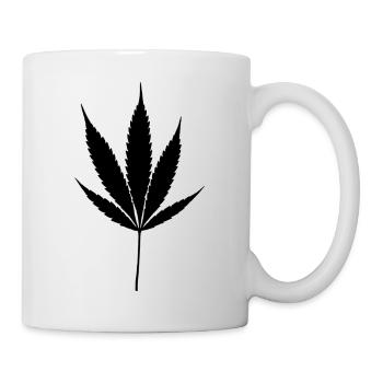 Icône de feuille de chanvre - Mug blanc - blanc - Droite