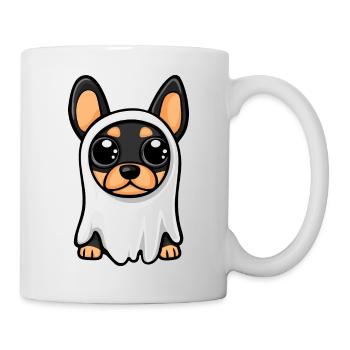 Dobermann Hund Halloween Lustig Geist - Tasse - Weiß - Rechts