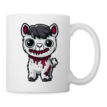 Alpaka Llama Halloween Comic Lustig - Tasse - Weiß - Rechts