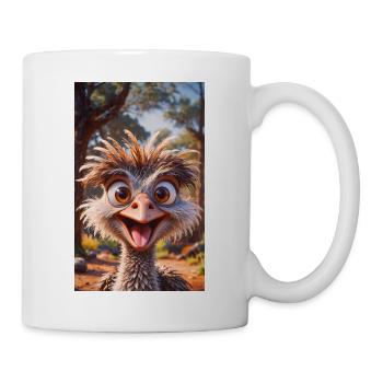 super cute birds around the world – ostrich - Mug - white - Right