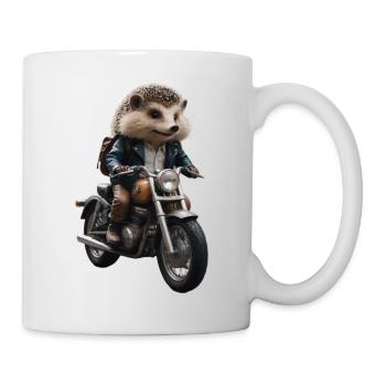 Hérisson motard - Mug blanc - blanc - Droite