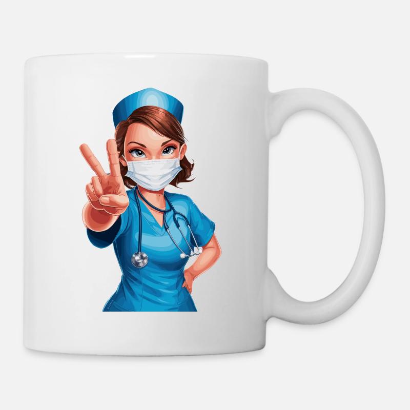 Lustige Krankenschwester mit Humor - Tasse - Weiß