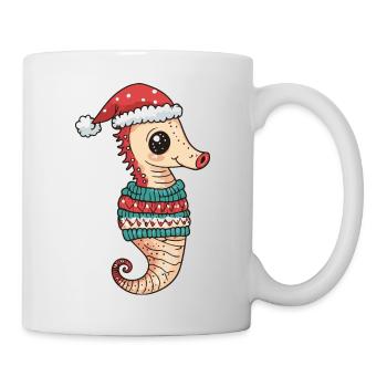 Bande dessinée de Noël hippocampe - Mug blanc - blanc - Droite