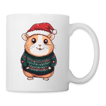 Hamster Weihnachten Comic - Tasse - Weiß - Rechts