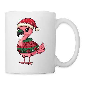 Flamingo Weihnachten Comic - Tasse - Weiß - Rechts