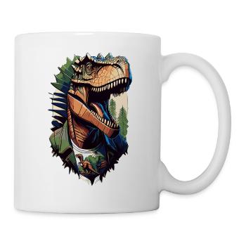 Tyrannosaurus Style - Cooler Raptor in Jacke - Tasse - Weiß - Rechts