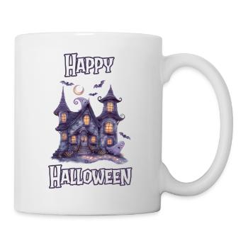 Halloween – Happy Halloween gruseliges Geisterhaus - Tasse - Weiß - Rechts