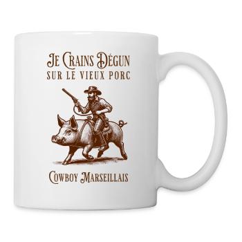 LE COWBOY MARSEILLAIS JE CRAINS DÉGUN - Mug blanc - blanc - Droite