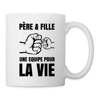 Father and daughter, a team for life - Mug - white - Right