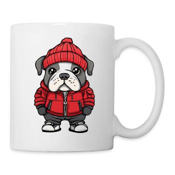 Bouledogue Chien Hiver - Mug blanc - blanc - Droite