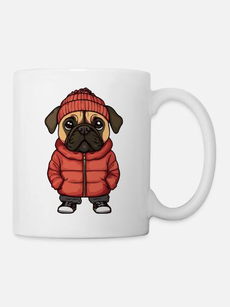 Bullmastiff Hund Winter - Tasse - Weiß