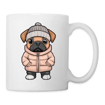 Chien Boxer Hiver - Mug blanc - blanc - Droite