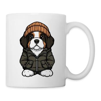 Saint Bernard Hund Winter - Tasse - Weiß - Rechts
