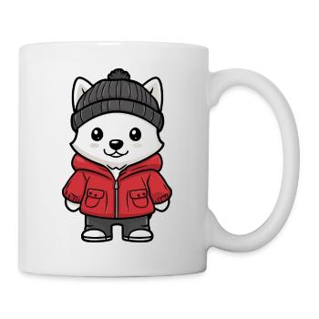 Samojede Hund Winter - Tasse - Weiß - Rechts
