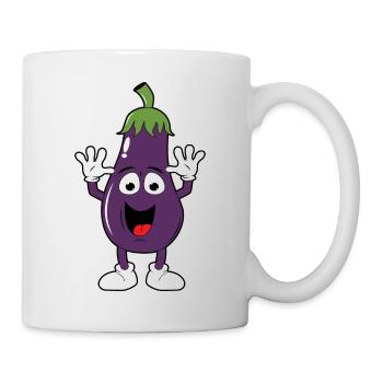 Hässliches Kostüm Fasching Gemüse Aubergine - Tasse - Weiß - Rechts