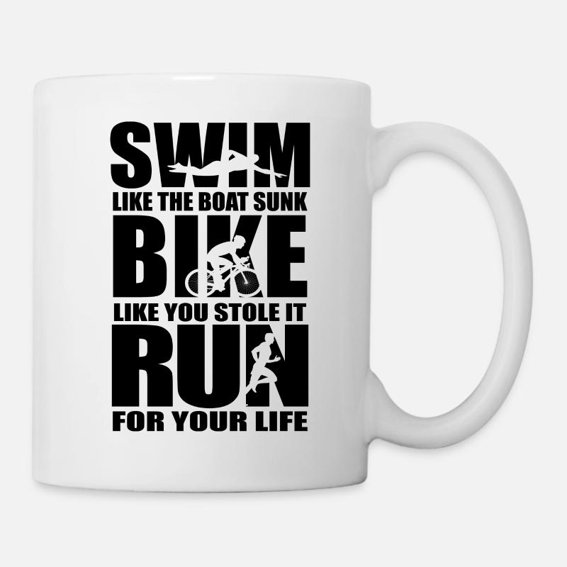 Triathlon Running Swimming Cycling - Mug - white