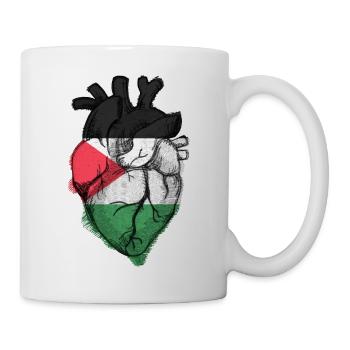Free Palestine Heart Flag - Show Love for Palestin - Mug - white - Right