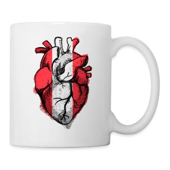 Drapeau du Cœur du Pérou Gratuit - Montrez de l’amour pour le Pérou - Mug blanc - blanc - Droite