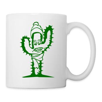Cactus Hiver Fun Froid Face Freeze Écharpe Chapeau - Mug blanc - blanc - Droite