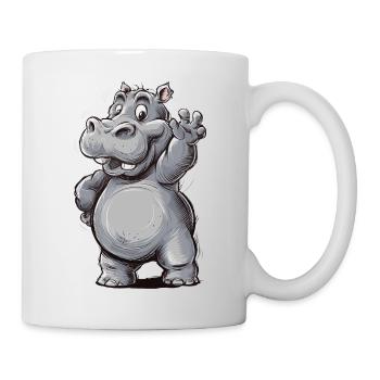 Niedliches Nipferd Baby mit Zung raus. Design - Tasse - Weiß - Rechts