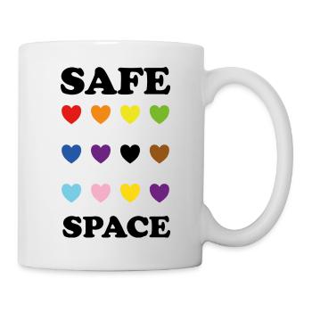 LGBTQ inclusive pride colors hearts SAFE SPACE - Mug - white - Right