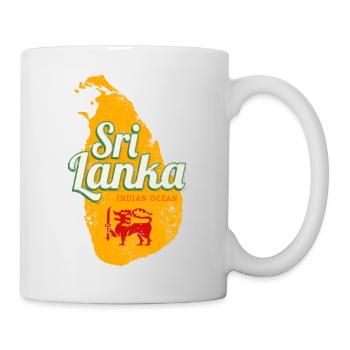 Sri Lanka Landkarte Vintage Urlaub Insel Souvenir - Tasse - Weiß - Rechts