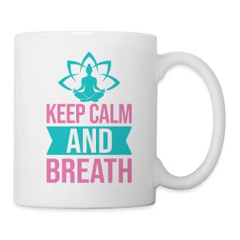 Yoga Keep Calm & Breath Funny Yoga - Mug - white - Right