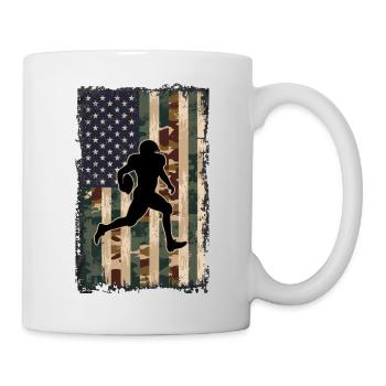 Camo US-Flagge Amerikanischer Vintage Footballspieler - Tasse - Weiß - Rechts