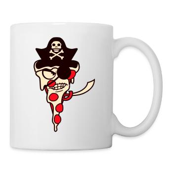 Nasty Fast Food Pizza Pirate Captain Eye Patch - Mug - white - Right