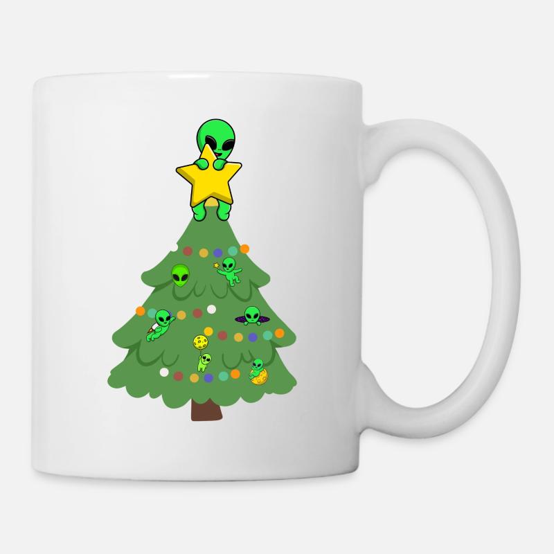 Außerirdischer Weihnachtsbaum - Tasse - Weiß