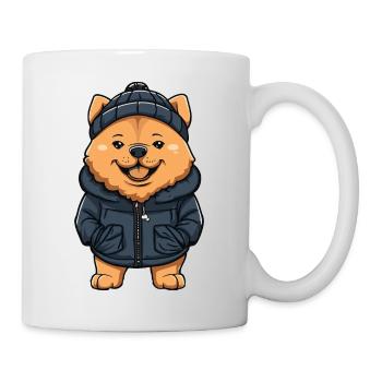 Chow Chow Hund Cartoon - Tasse - Weiß - Rechts